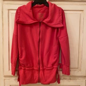 SOLD-EUC Victoria’s Secret plush and lash pink zip up hoodie with tie waist